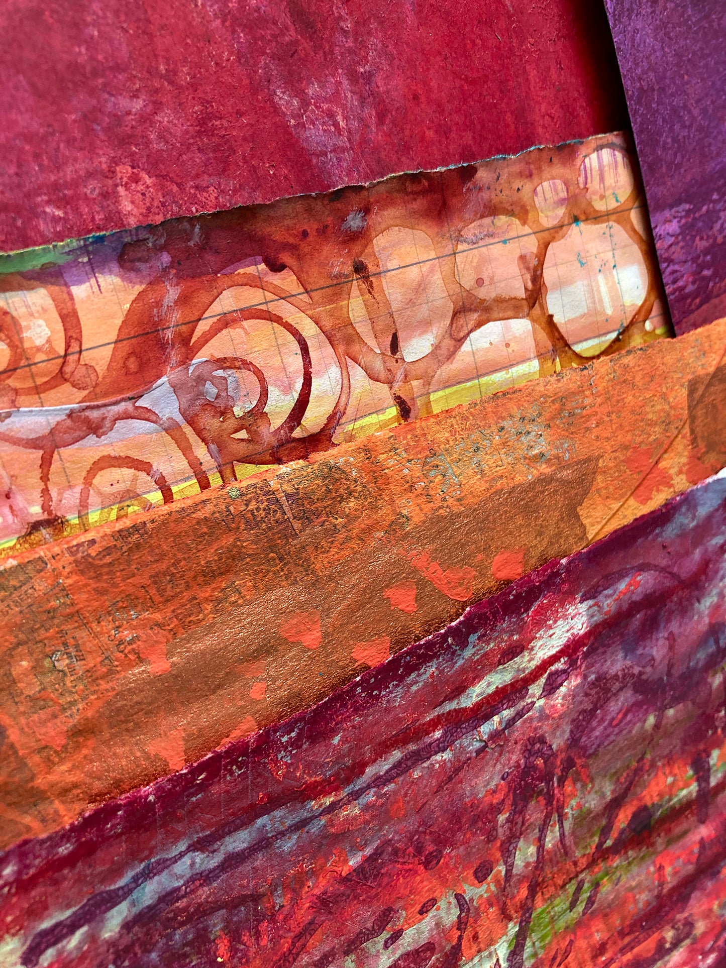 Painted Paper Bundles for Mixed Media Collage | "Terracotta Sandstone" |