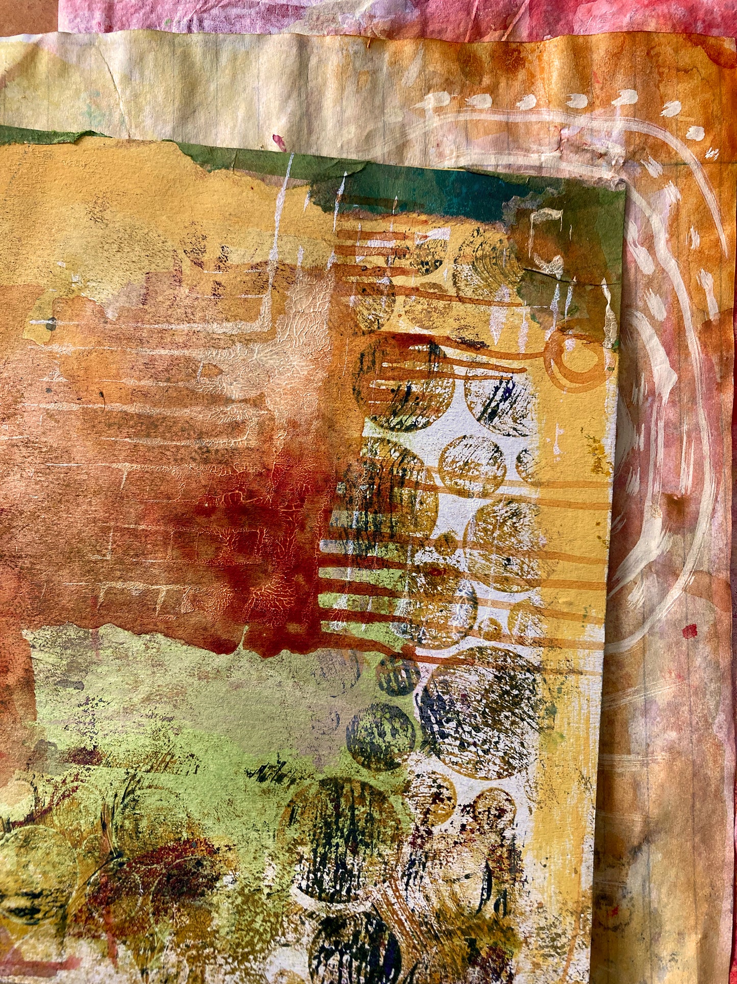 Painted Paper Bundles for Mixed Media Collage | "Terracotta Sandstone" |