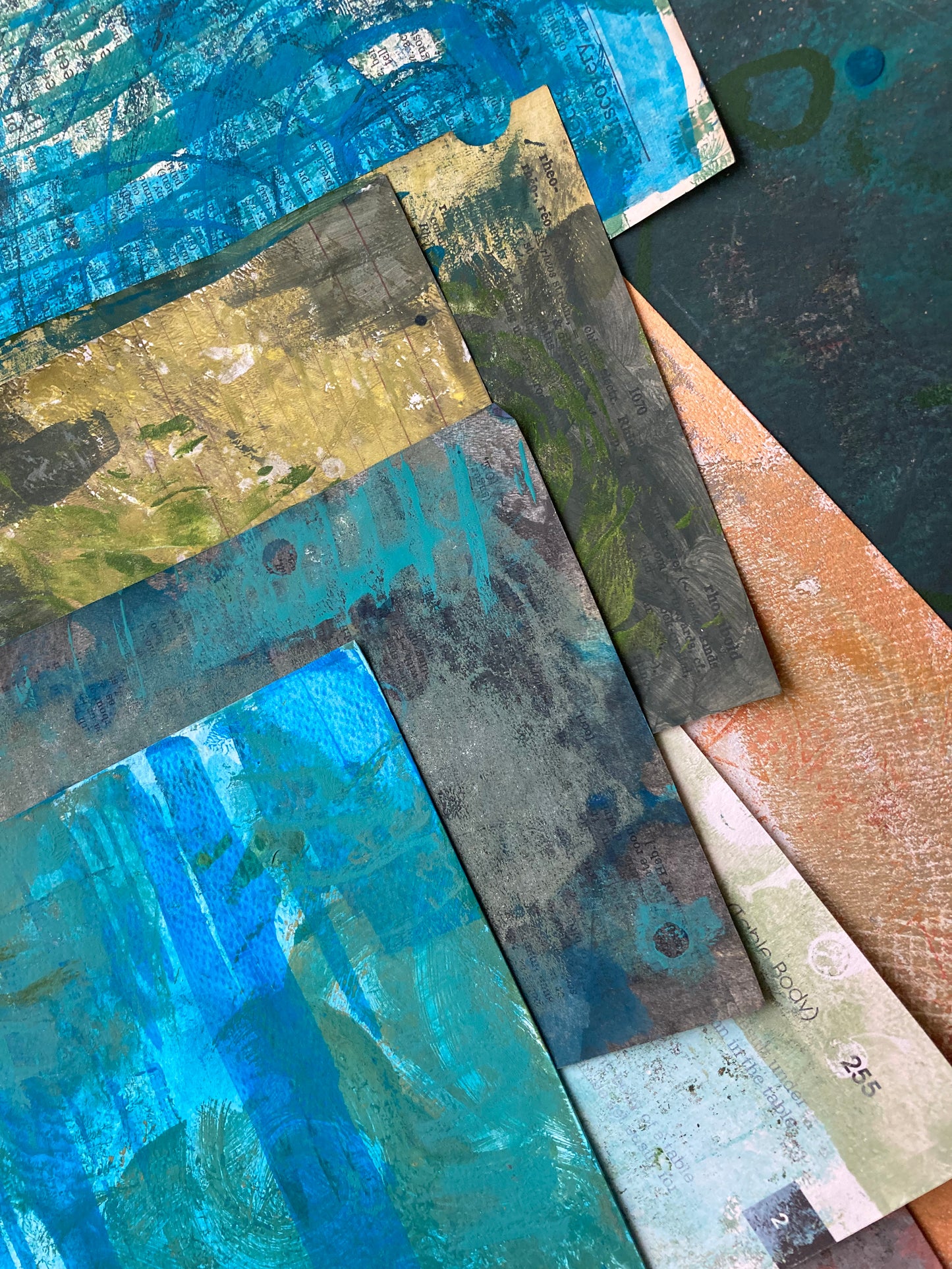 Painted Paper Bundles for Mixed Media Collage  | "Beside the Seaside"