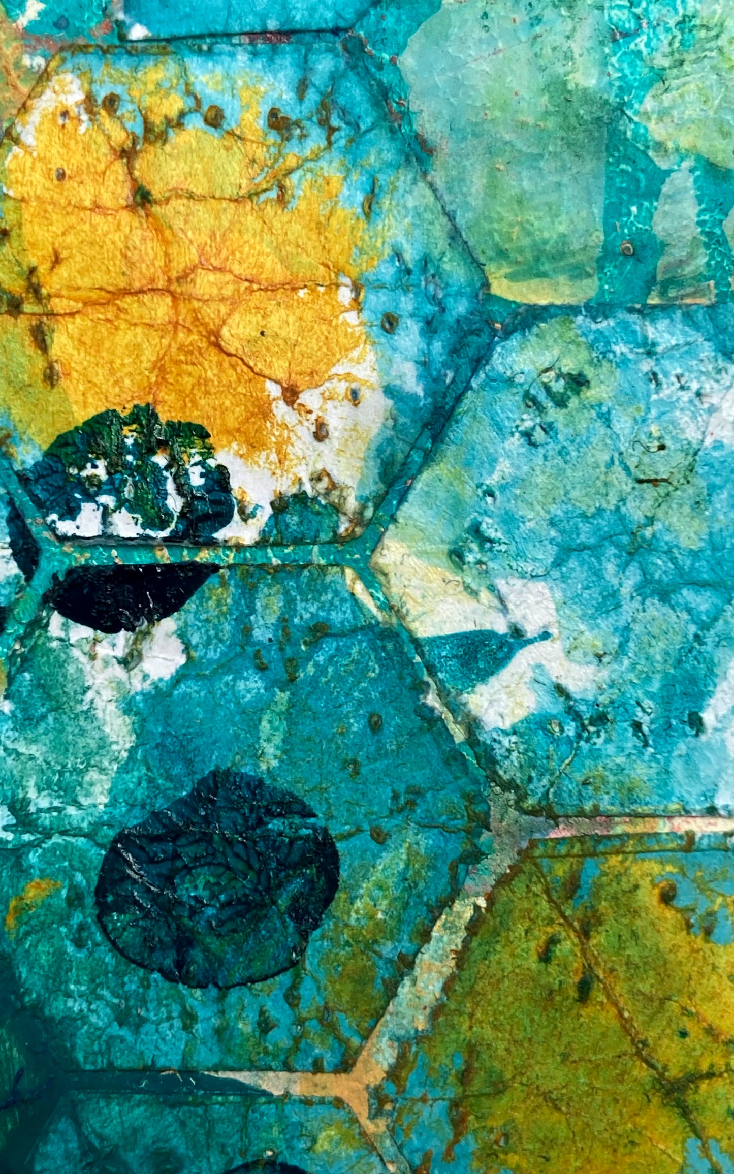 "Mosaic Teal" | Original Mixed Media Painting