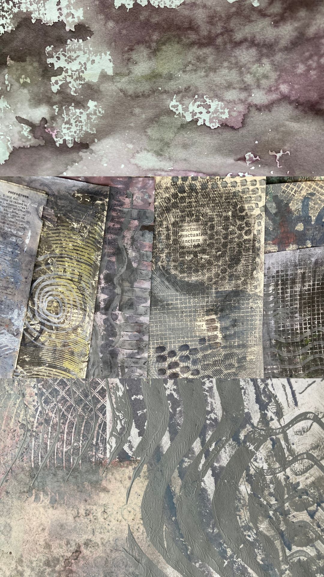 Painted Paper Bundles for Mixed Media Collage  | "Muted Neutrals"