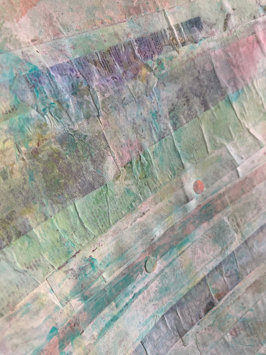 Painted Paper Bundles for Mixed Media Collage | "Silvery Dawn" |