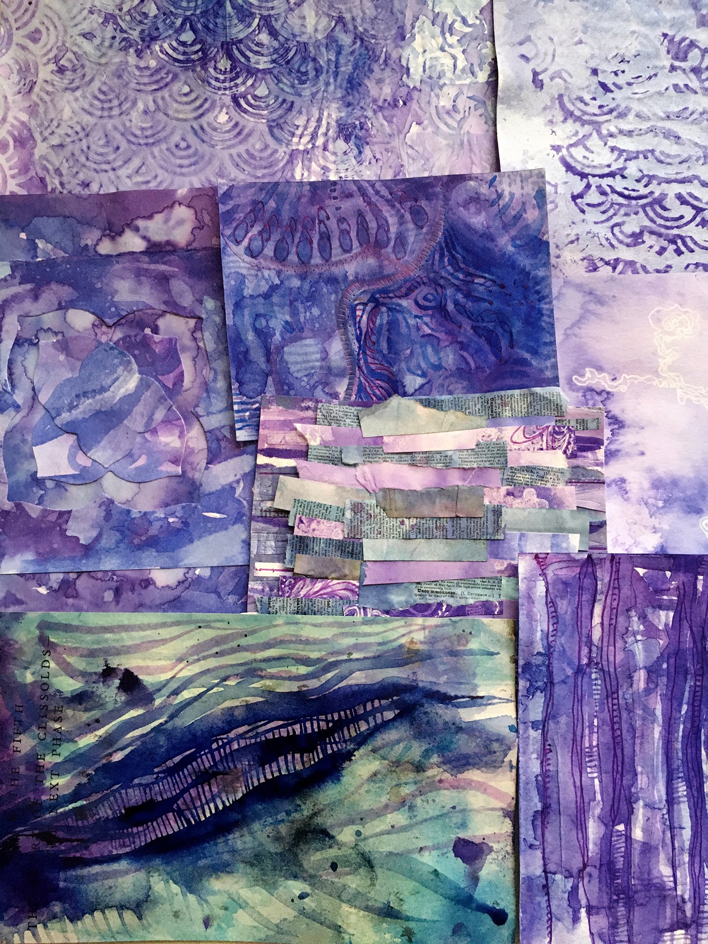 Painted Paper Bundles for Mixed Media Collage | "Midnight Moonlight" |