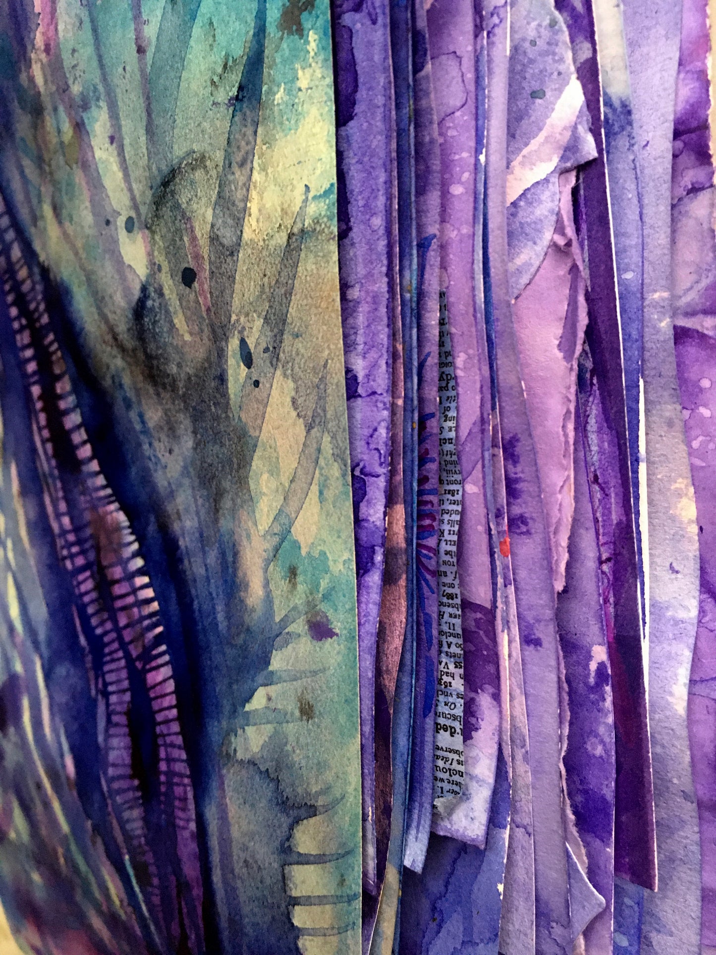 Painted Paper Bundles for Mixed Media Collage | "Midnight Moonlight" |