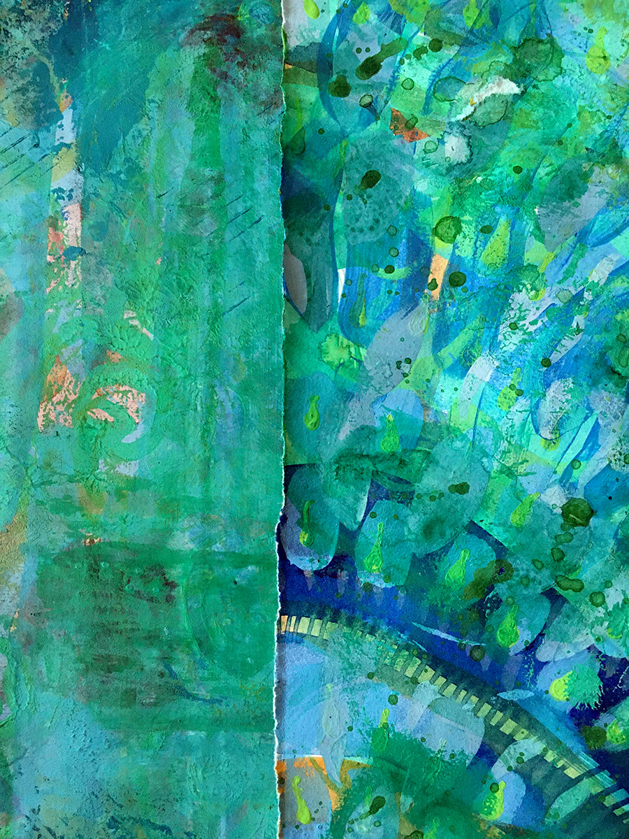 Painted Paper Bundles for Mixed Media Collage | "Mermaids & Peacocks" |