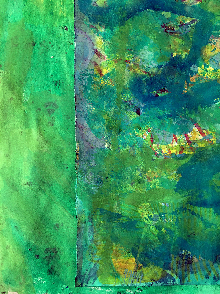 Painted Paper Bundles for Mixed Media Collage | "Emerald Forest" |