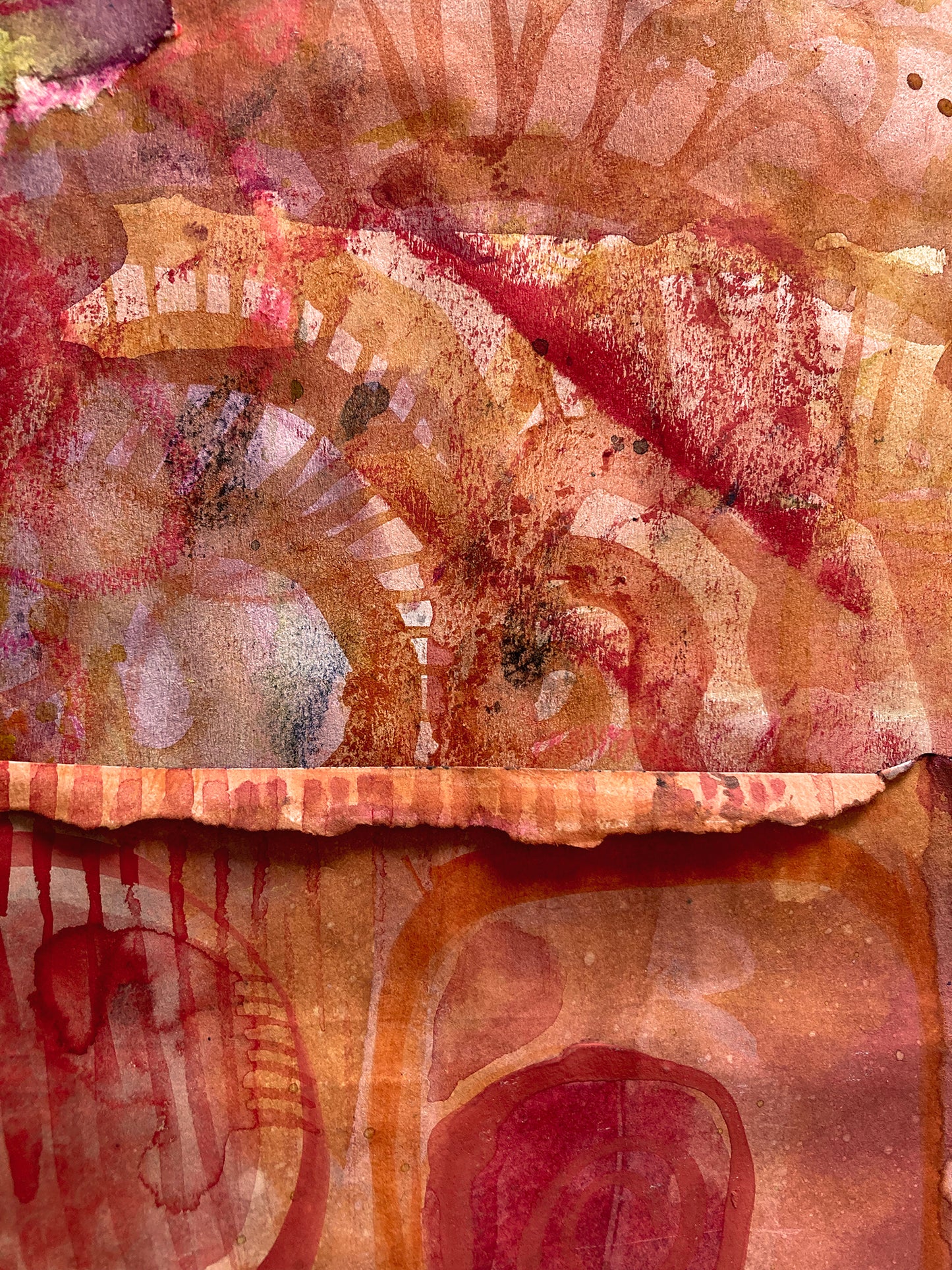 Painted Paper Bundles for Mixed Media Collage | "Terracotta Sandstone" |